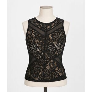 TopShop All Over Lace Sheer Sleeveless Top w/Paneled Inserts Size 6 NWT